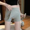 Spice Girl Split-ended Anti-light Culottes Women's Summer High-waisted and Thin Sports Hip-wrapped Short Skirt Solid Color Skirt