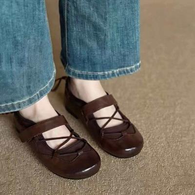Ballet Style Hollow Breathable Velcro Dexun Shoes Women's New Fashion Versatile Casual Mary Jane Shoes