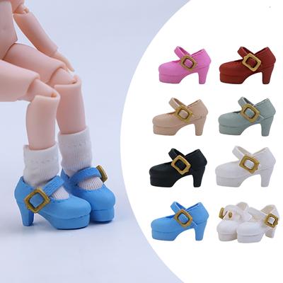 2Pcs 1:12 OB11 Cute Princess High Heel Shoes Doll Classic Shoes Suit For Ob11 1/12 Bjd Detachable Doll Gsc DOD Doll Accessories