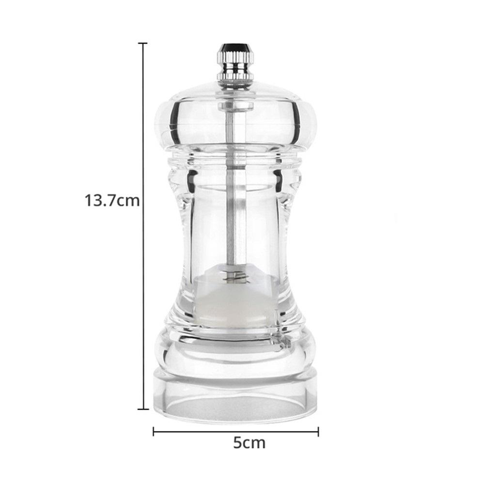 2pcs Pepper Mill And Salt Shaker Set Clear Acrylic Salt And Pepper Mill Adjustable Coarseness For Kitchen Dining Table Picnic