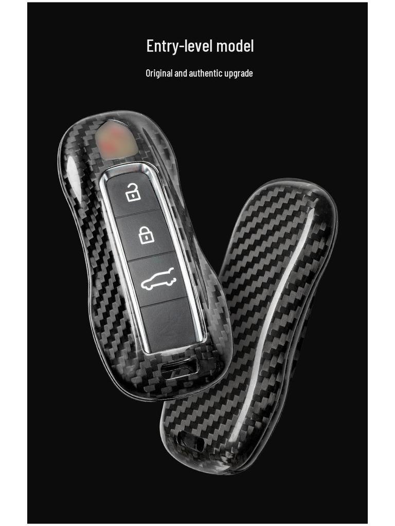 Porsche Carbon Fiber Leichte Schlüsselhülle für Cayenne, Panamera, Macan, 911 - Ersatzhülle mit Schnallenverschluss