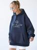 Women's Trendy Letter Print Velvet-Lined Hooded Jacket for Autumn/Winter