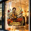 Gothic Porch Hanging Signs Halloween 2D Horror Window Decor, Acrylic Glowing Suncatcher with Unique Gifts for Lovers Ghost Tree Pumpkin, Spooky