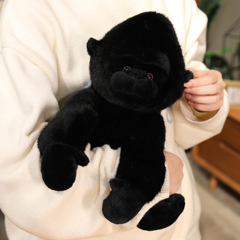 Black Hairy Monkey Simulation Plush Doll 22/32cm Stuffed Animal Cartoon Chimpanzee Home Decor & Gift for Boys & Girls