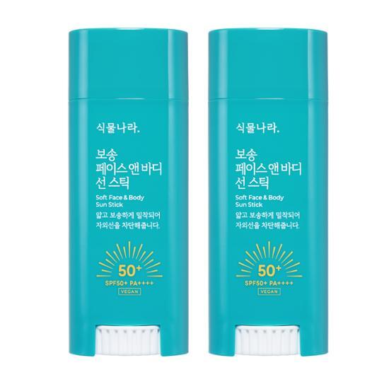 Shingmulnara Powdery/Waterproof/Cooling Sun Stick 30g 2-pack with Refill