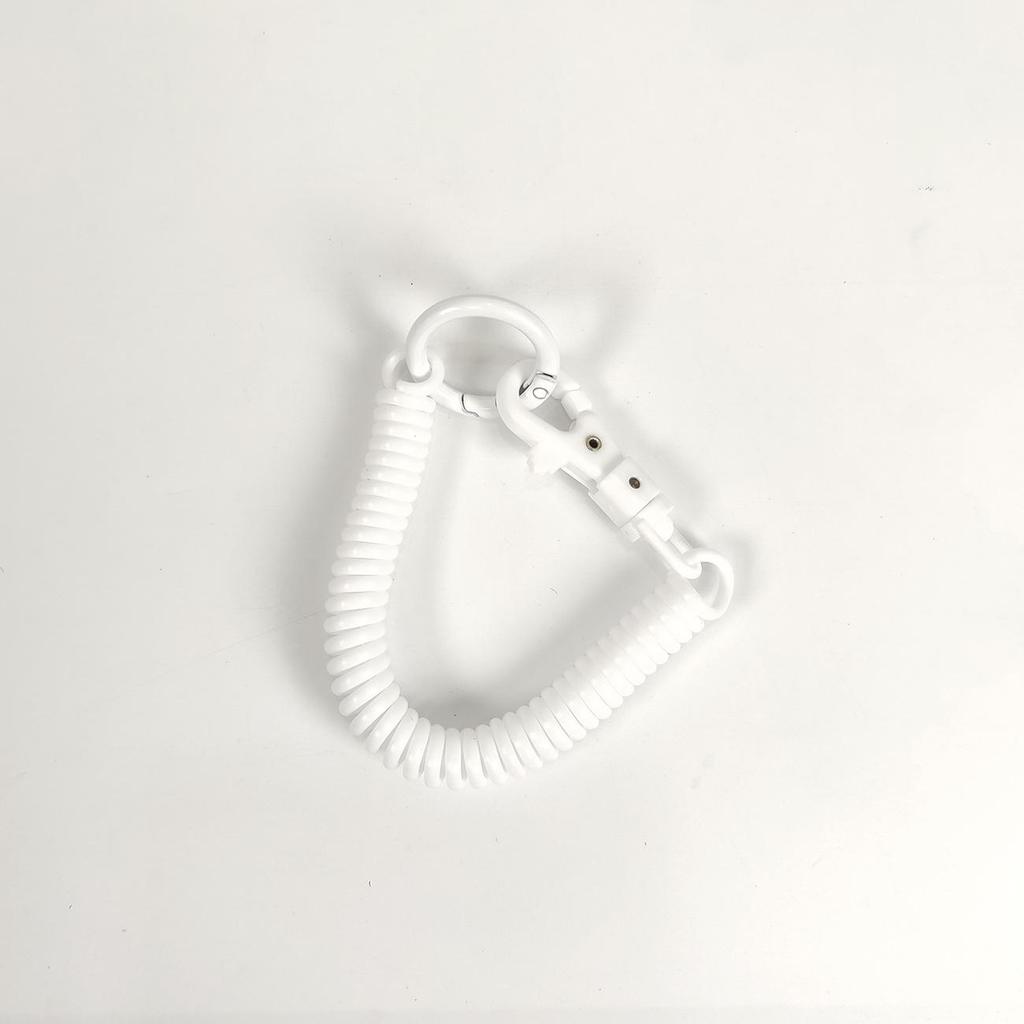Colorful Retractable Plastic Spring Rope Keychain - Portable Anti-Lost Keyring