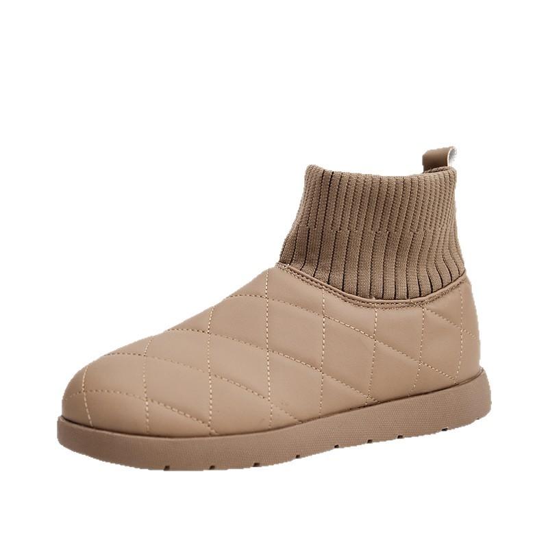 Short snow boots women's 2025 winter new foreign fashion cotton shoes piled thickened waterproof short boots women's shoes