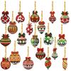 8/15/20Pcs Christmas DIY 2D Flat Acrylic Diamond Art Ornaments Double Sided Diamond Painting Kit for Home Xmas Party Craft Decor