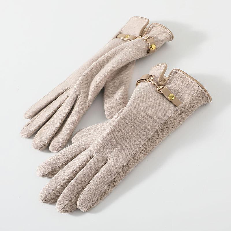 

Элегантные женские зимние спортивные перчатки с металлическим поясом и цепочкой, теплые варежки для вождения, женские, плюшевые, толстые, с сенсорным экраном, для езды на велосипеде P37 23x9cm хаки