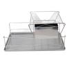 Dish Drying Rack Space Saving 2 Tier Dish Rack for Kitchen Counter Stainless Steel Dish Drainer with Cutlery Holder