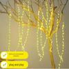LED Willow Vine Lights: Green Leaf String with Copper Wire for Decorative Illumination