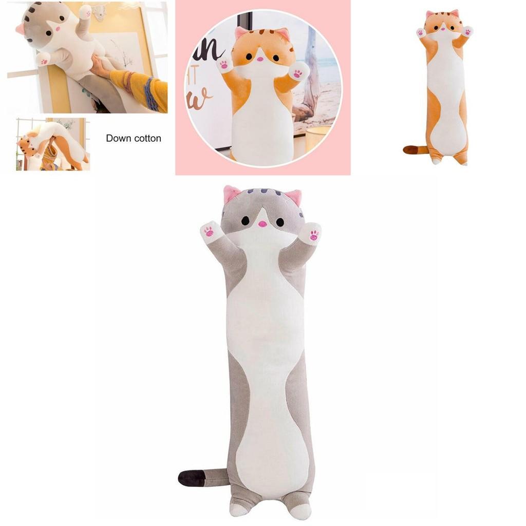 Adorabile Peluche Lungo di Gatto Morbido Cuscino Gattino Imbottito Perfetto Per il Comfort del Sonno dei Bambini