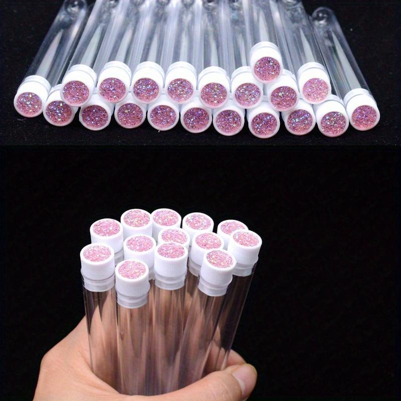 20pcs Empty Eyelash Brushes Tubes Container Reusable Crystal Lash Mascara Wand Flask Case