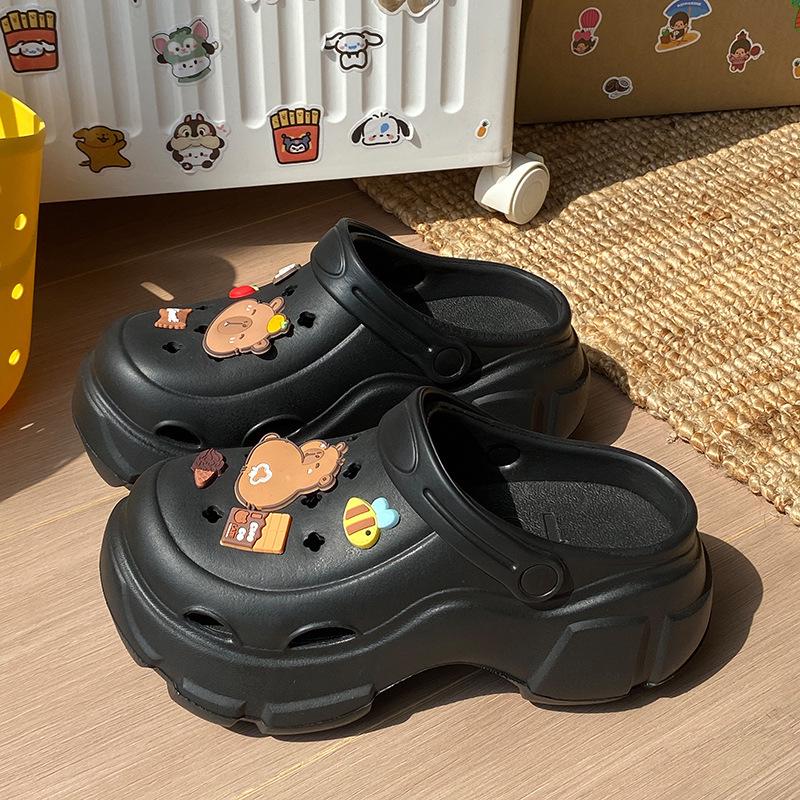 Adorable Kids' Non-Slip Puppy Clogs for Girls - 2025 Summer Beach Toe Slippers with Thick Soles