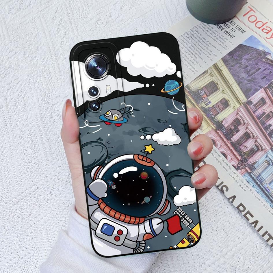 For Xiaomi 12T 12S Ultra 10T 11T 10 11 12 13 Lite 11X Pro Deksel Mote Astronaut Kamerabeskyttelse Firkantet Flytende Silikondeksel For Xiaomi Støtfanger