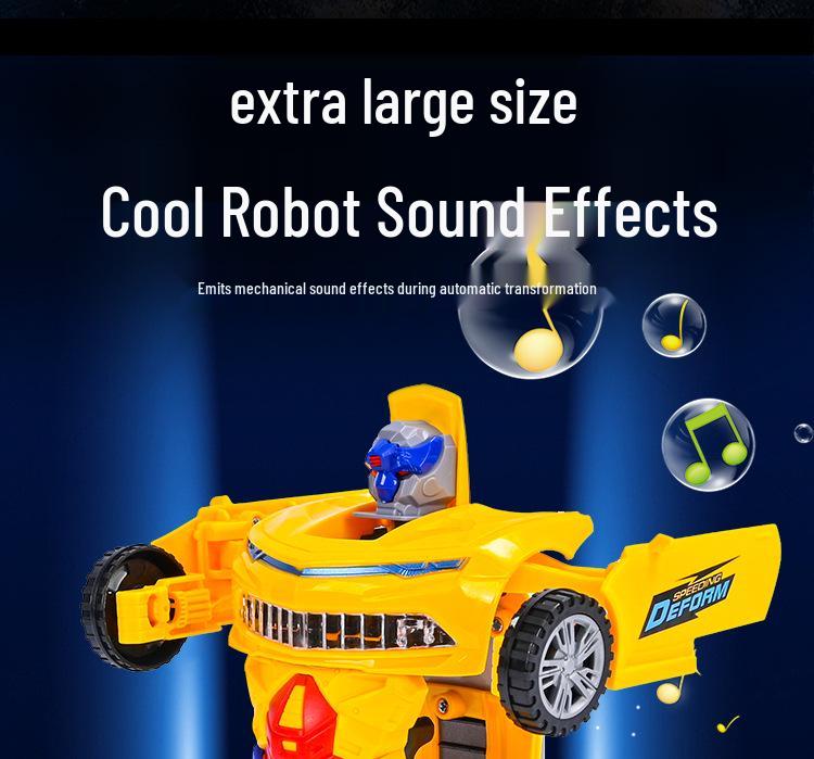 Kids' Electric Transforming Robot Car with Lights & Sound