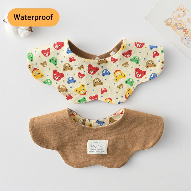 New Waterproof Two-sided Usable Baby Feeding Drool Bib Infants Wave Petal Saliva Towel Soft Burp Cloth For Toddler Kids Bibs