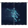 Curtains Sports World Cup 3D Digital Printing Blackout Curtain Punching