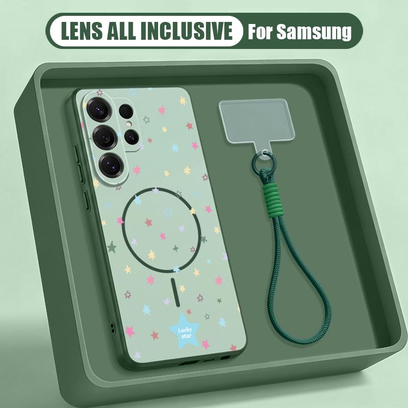 Colorful Stars Print Case For Samsung S26 Ultra S25 FE S24 S24 Plus A57 A37 A17 A56 A36 A16 A55 A35 A15 A54 5G Hybrid Magnetic Matte Cover