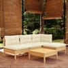 Day and Night - Day and Night Garden Furniture 5 Pieces Cushions Cream Pine Wood