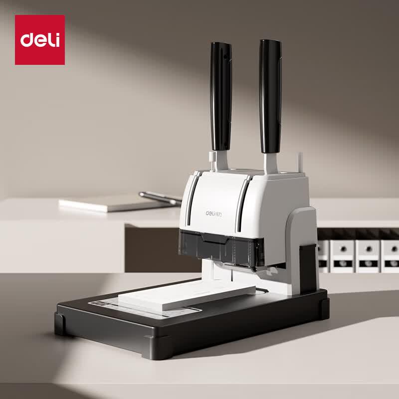 Deli 33015 300-Page Manual Financial Binding Machine CN plug (adapter included)