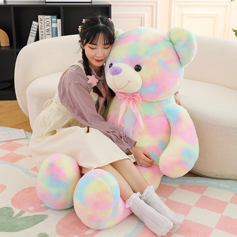 Colorful Large Teddy Bear Plush Toy and Pillow - Perfect Valentine's Day Gift