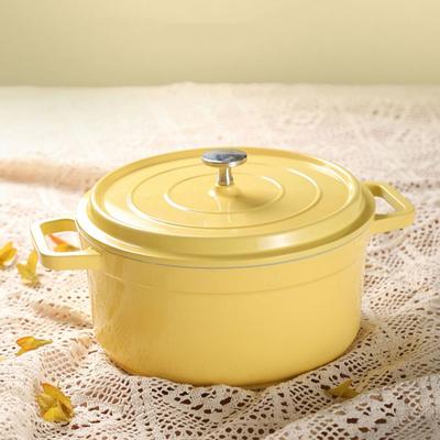 Enameled Cast Aluminum Dutch Oven with Lid Non-Stick Heavy Duty Stock Pot Dutch Oven Cast Aluminum Pot Multifunctional Cookware