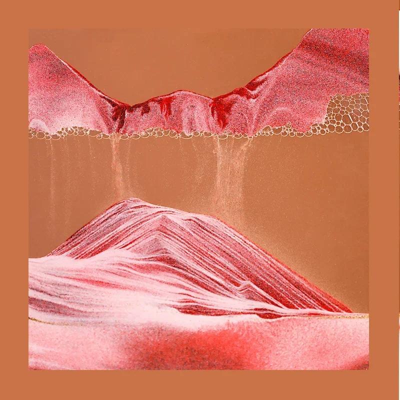 Sandscape Moving Sand Art Picture Quicksand 3D Liquid Hourglass Deep Sea Flowing Sand Painting Frame Office Home Decor Gifts