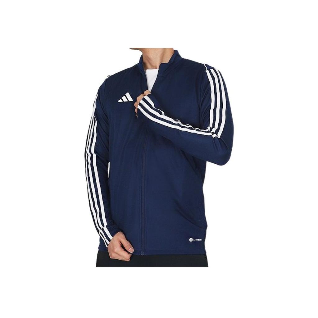 Adidas Retro Sports Stand Collar Zip Long Sleeve Jacket Men Jackets Blue HS3503