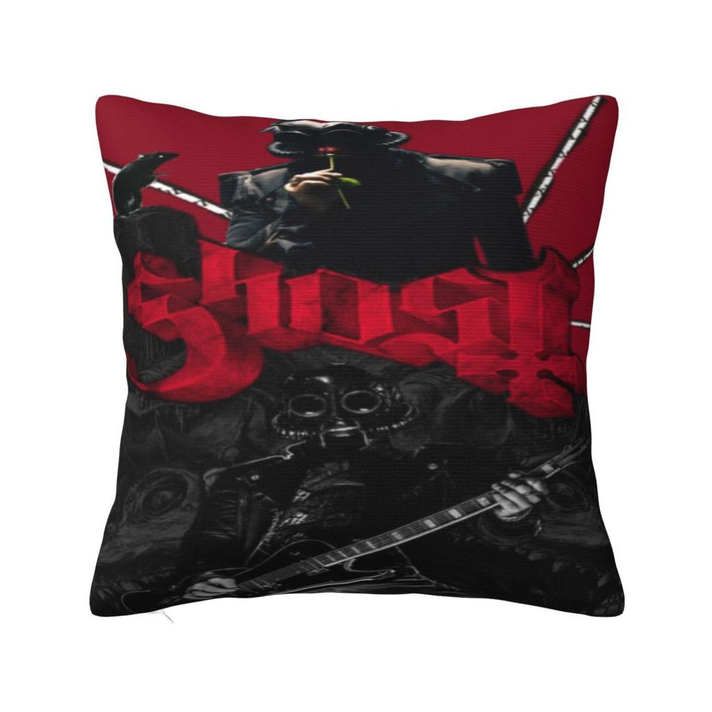 Ghost Rock Metal Band Pillowcase Product Printed Cushion Cover Throw Pillow Cover Bedroom Decoration Zipper Multi Size
