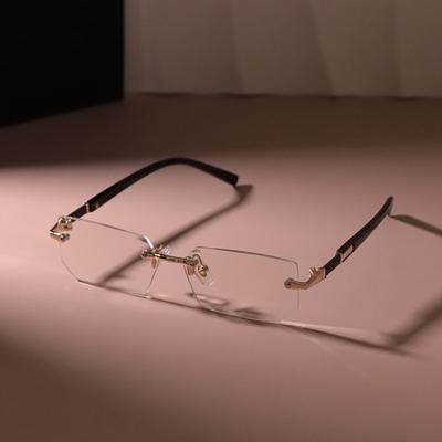 [Schicke rechteckige Brillen für Herren] Schicke randlose rechteckige Brillen für Herren & Damen - Vintage-inspiriert, klare Gläser, Zinklegierungsrahmen