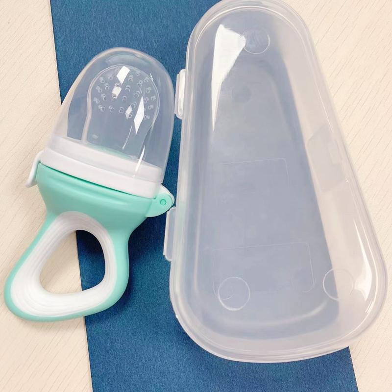 Baby Fruit & Veggie Teething Feeder - Pushable Teether Bag for Easy Self-Feeding