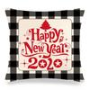 Christmas Checkered Red Letters Digital Printing Short Plush Pillow Covers For Car Sofa Office Cushion Cover Home Goods