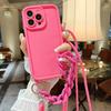 Luxury Marble Amber Wrist Strap Necklace Lanyard Case For iPhone 16 14 11 12 13 15 Pro Max X XS XR 7 8 Plus SE Soft Chain Cover