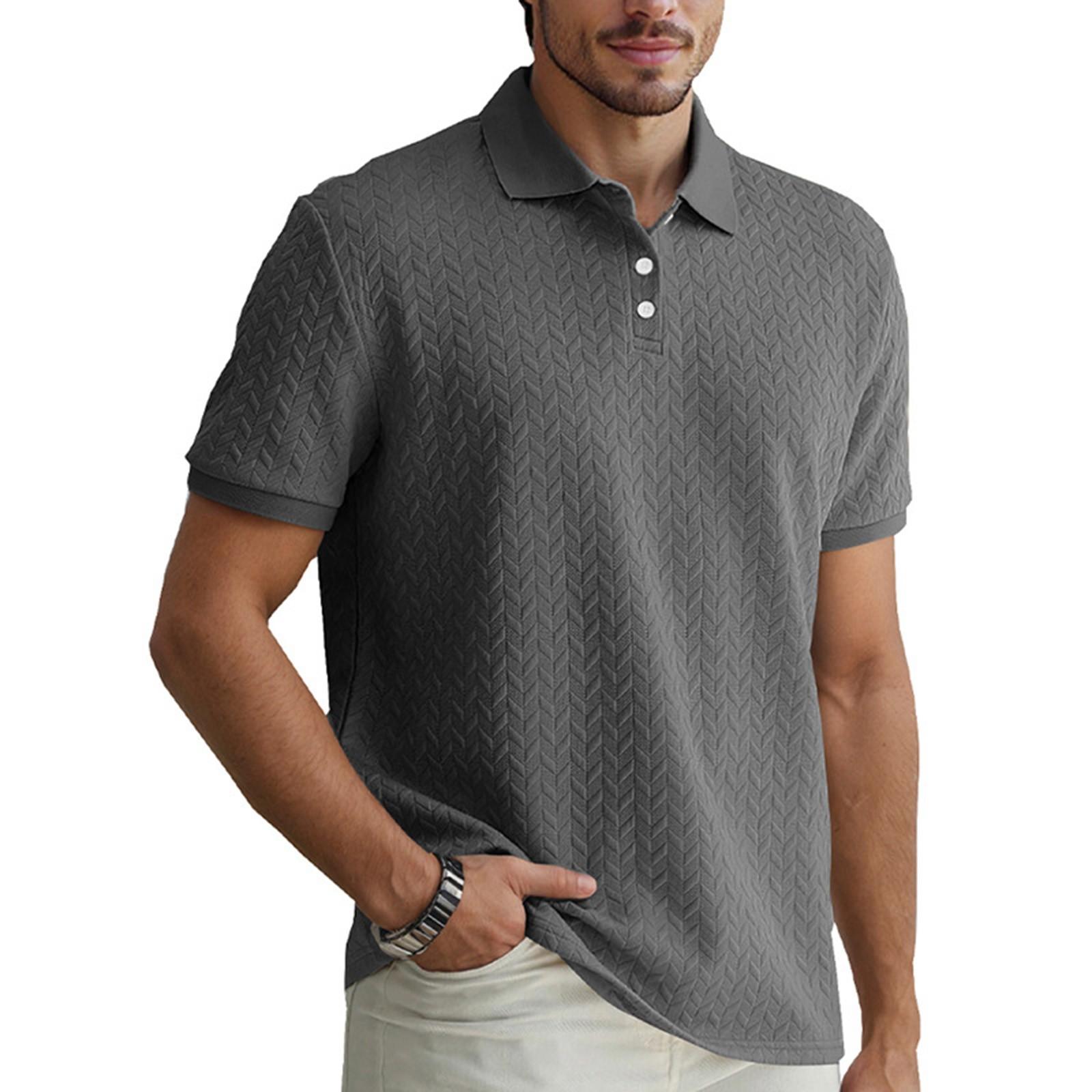 Men s Summer Color Botton Short Sleeve Top Men s Casual Fashion Shirt XXXL