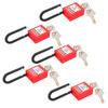 5 Sets Lockout Lock 38mm Nylon Engineered Dustproof Security Padlock for Industrial SiteRed