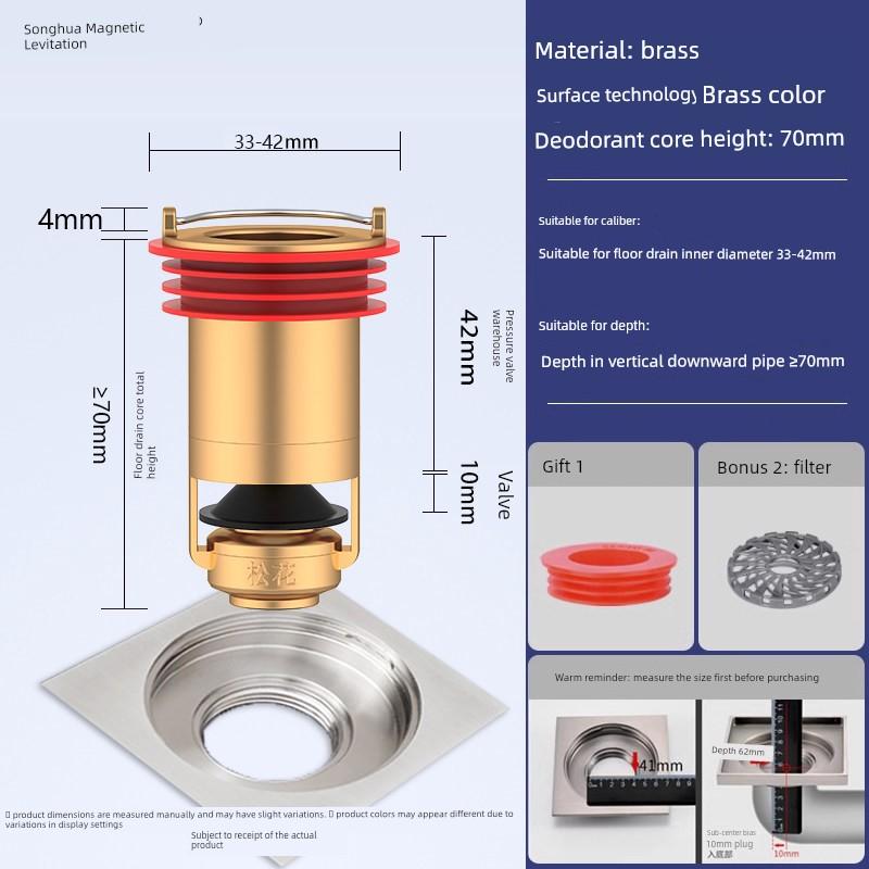 Magnetic Levitation Anti-Odor Floor Drain Core for Bathroom Sewer, Prevents Odor Return, Insect Prevention, and Clogging; Universal Magic Device