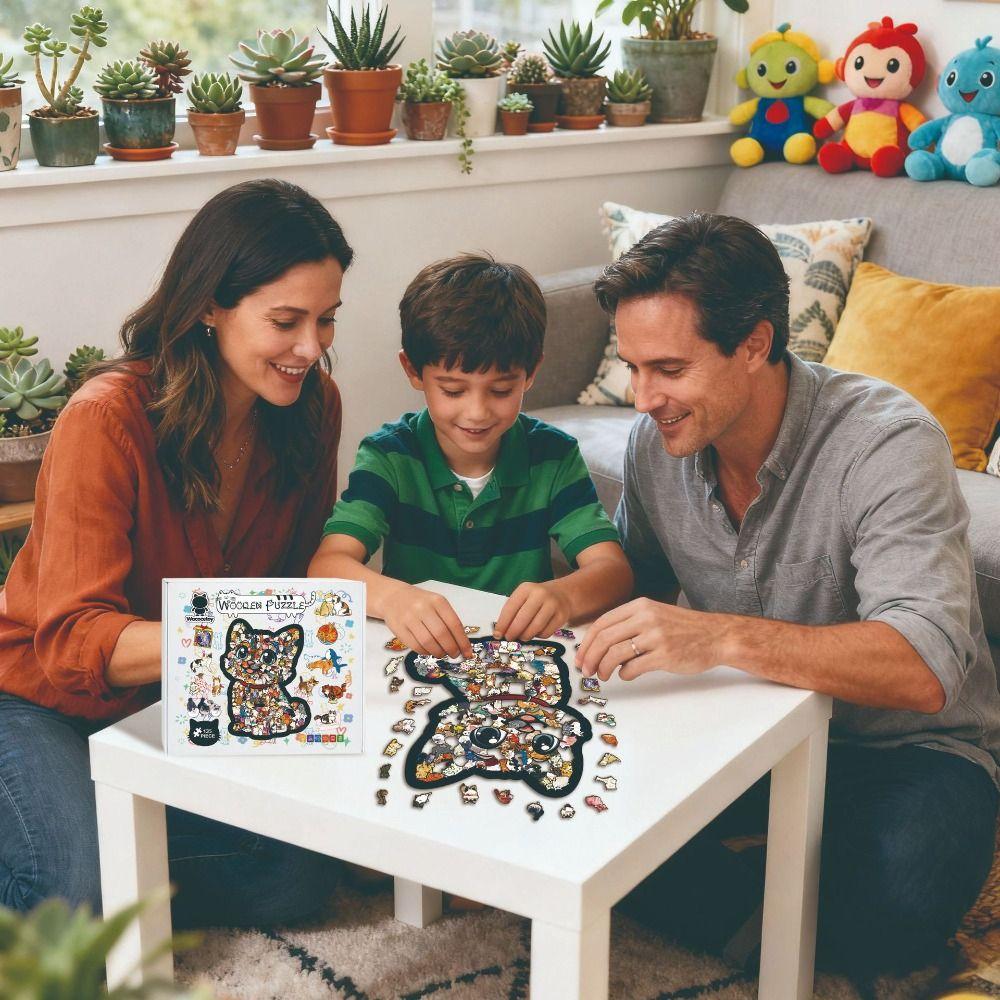 135-piece Morandi-colored Cat-shaped Puzzle Macaron Color Small Cat Puzzle Ornaments Cut Cat Pieces Animal Small Cat Decorative