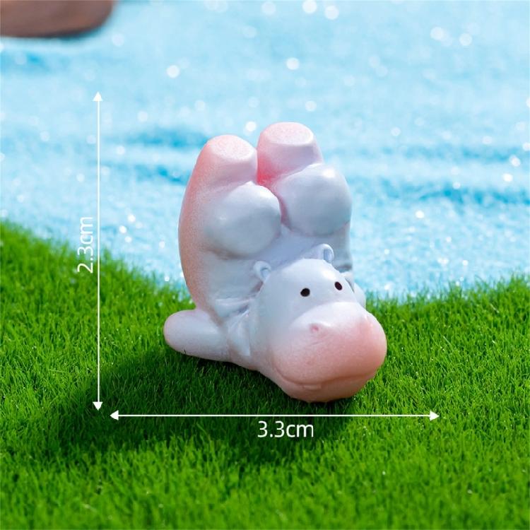 Set of 6 Cute Hippo Miniature Models Resins Figurines Ornaments for Home Office Desktop and Garden Landscape Decoration