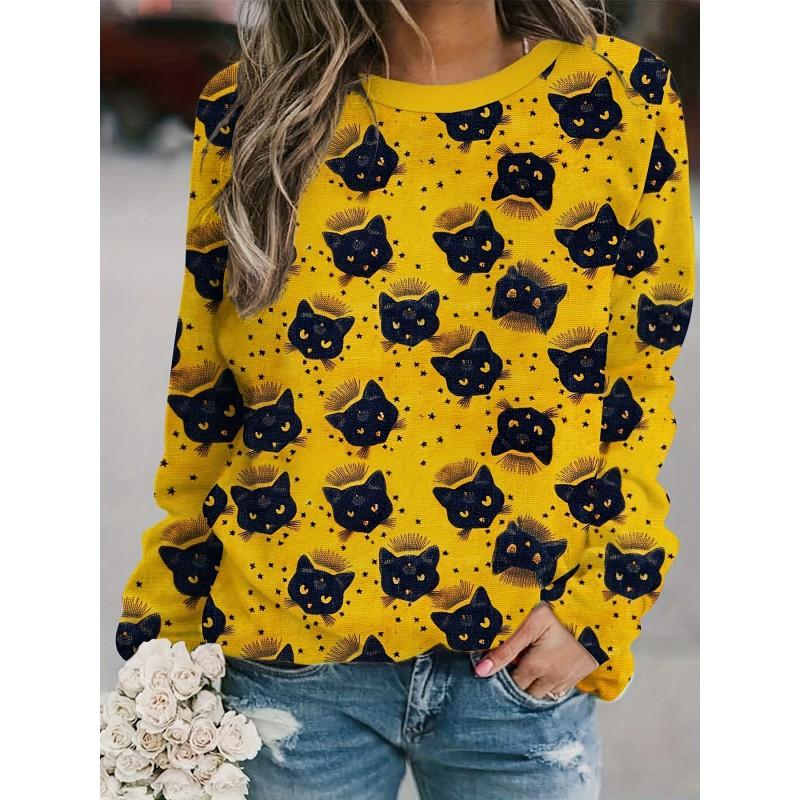 Womens Round Neck Pullover Sweatshirt With 3D Christmas Tree Print Casual Comfort Fit 2025