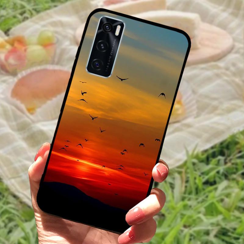 För Vivo V20 SE Fodral Skydd V2022 V2023 Silikon Mjuk Marmor Svart Stötfångare Funda Coque för Vivo V20 2021 V 20 V20SE V2025 V2024