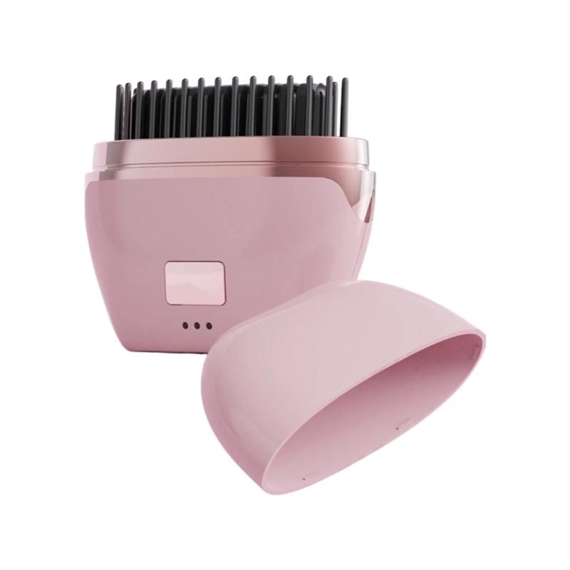 Fast Heating Hair Straightening Comb Portable Small Hair Styling Comb Professional Straightening Tool For Home Use розовый