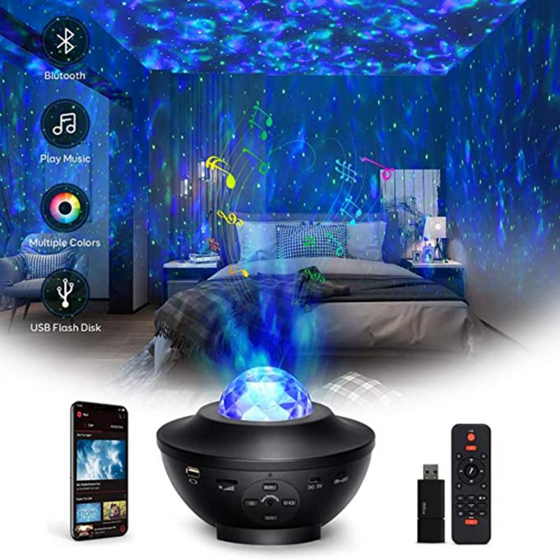 Colorful Lamp Starry Sky Galaxy Projector Light Blueteeth Voice Control Music Player LED Night Light Valentine's Day Projection