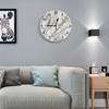 White Marble Gold Vein Modern Round Wall Clock Quartz 10 Inch Creative Silent Non Ticking Decorative,Minimalist Style for Classroom School Kitchen