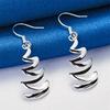 Luxury 925 Sterling Silver Exquisite Wave-Shaped Geometric Earrings, Fashionable Women's Wedding Jewelry Accessories