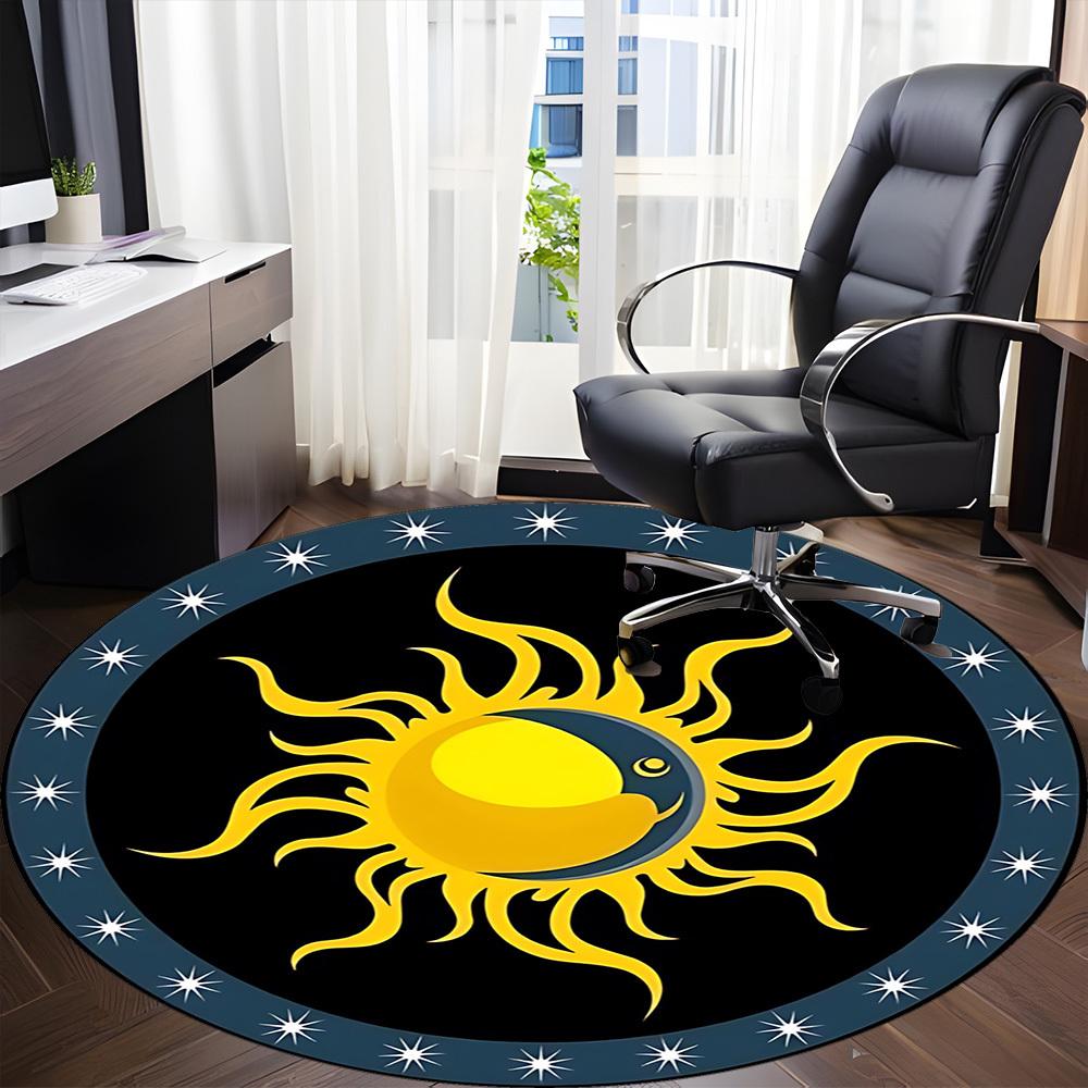 1pc Sun Moon Symbol Chair Carpet for Office, Soft and Durable Office Rug for Interior Decoration, Perfect for Office yy251227091