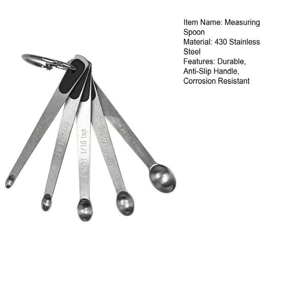 Maatlepels Set met Kleurrijke Antislip Siliconen Handvatten Roestvrij Staal Voedselveilig Nauwkeurige Schaalverdelingen Complete Bak- en Kookbekers Opslag