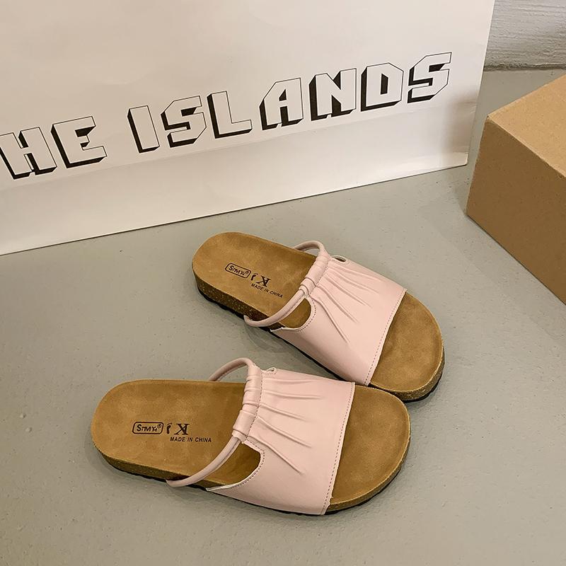 Fashion 2025 Summer New Arrival Casual Fashion Solid Color Open Toe Slippers Comfortable Non-slip Women's Low Heel Sandals