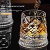 2026 Whiskeygläser Drehendes Whiskyglas Mit Glasboden 360 Grad Drehung Rumglas Für Cocktailparty Trinken