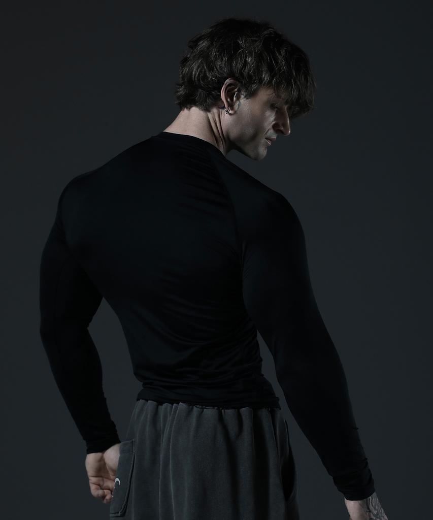 Camid Silver Logo Compression Long Sleeve [Black]